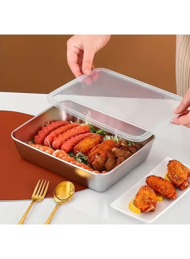 3pcs Stainless Steel Food Storage Containers - Leak-Proof, Reusable, Perfect for Fruits, Meats, Veggies | Easy Clean, Stackable Kitchen Organizers for Fridge, Freezer & Pantry - Image 2